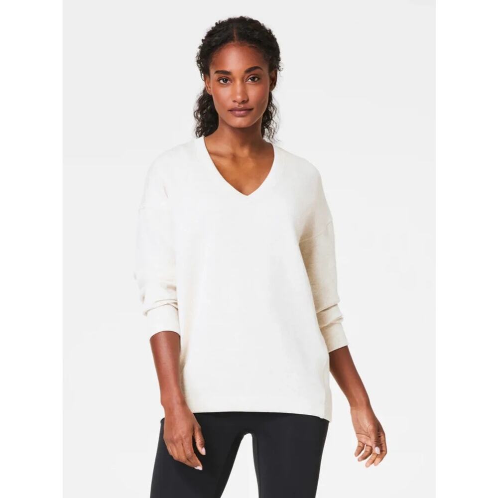 Spanx‎ Air Essentials Brushed AE Tunic Heather Cream Size XS NWT Athleisure Cozy